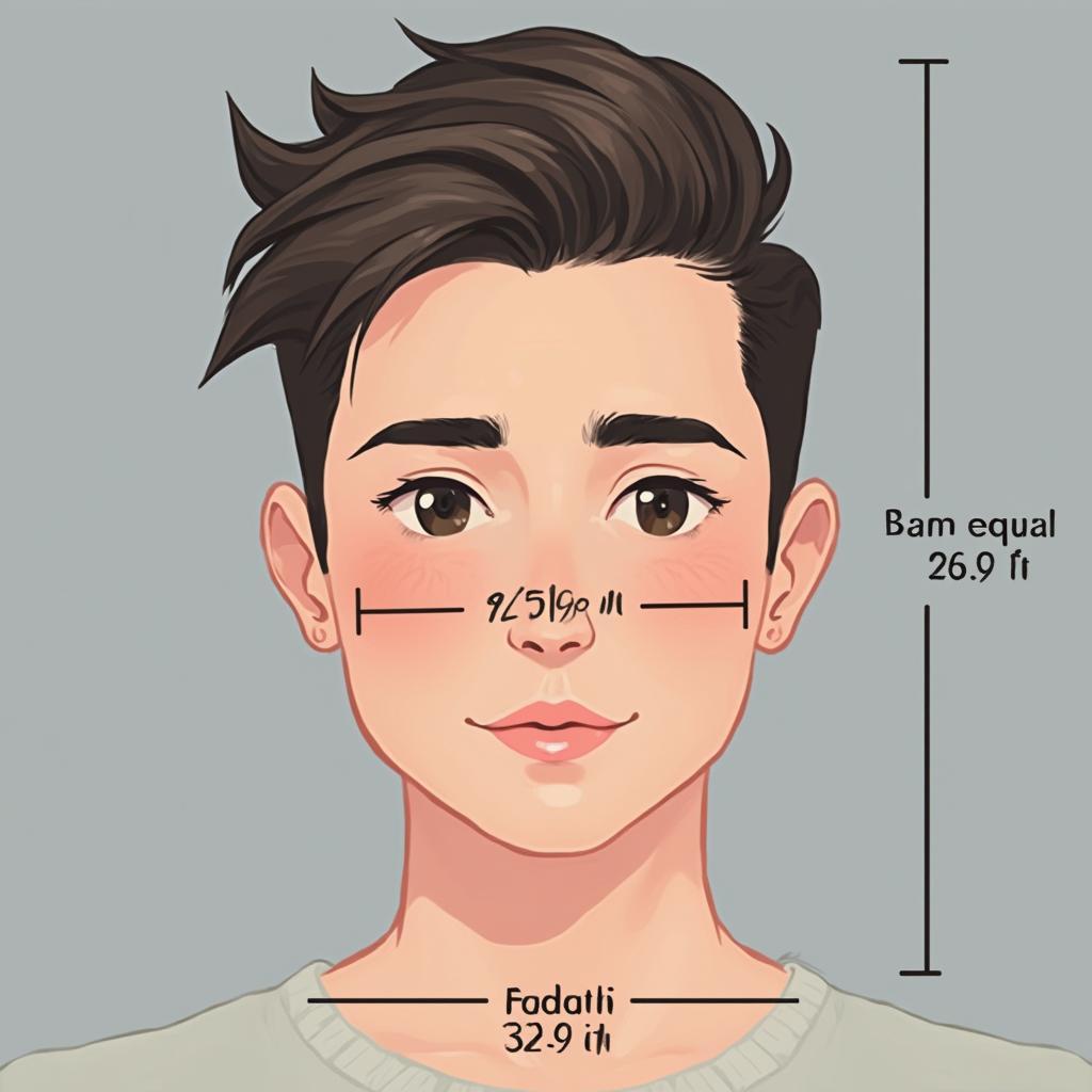 Round Face Shape Male Illustration