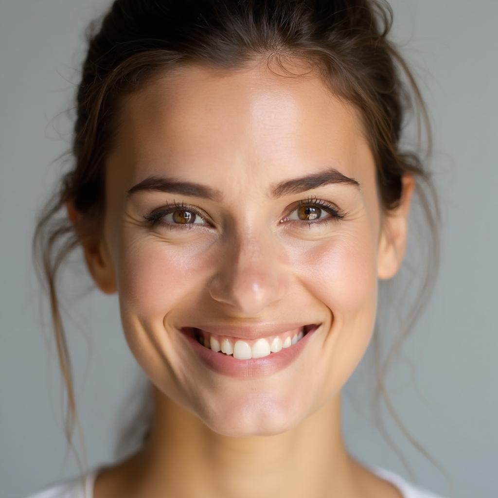 Woman with a round face shape