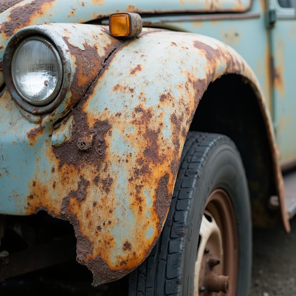 Rusted Car Fender Damage