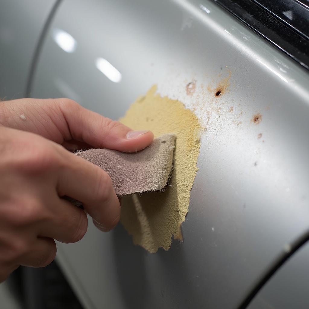 Sanding Rust and Scratches on Car Paint