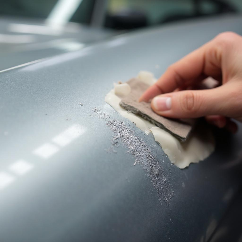 Sanding a Car Scratch Before Applying Touch Up Paint