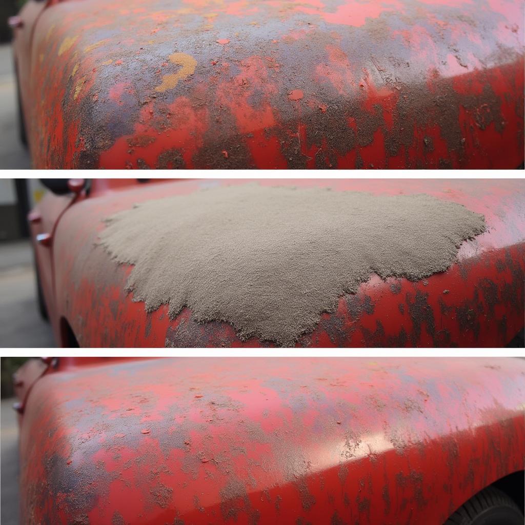 Sanding Progression on Car Paint