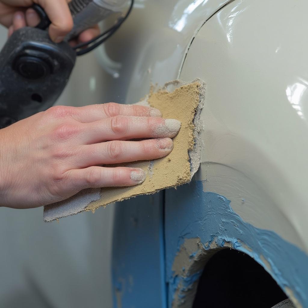 Sanding touch-up paint for a smooth finish