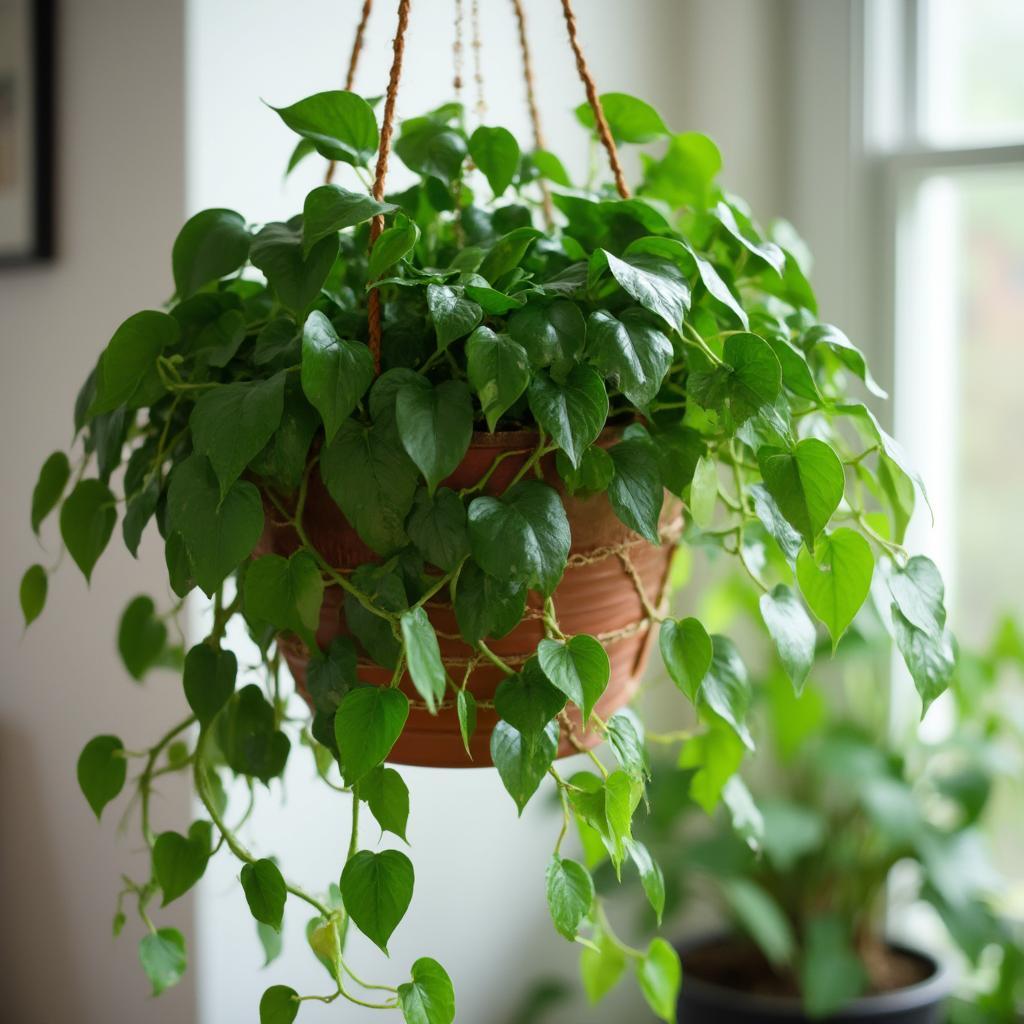 Satin Pothos in Hanging Basket