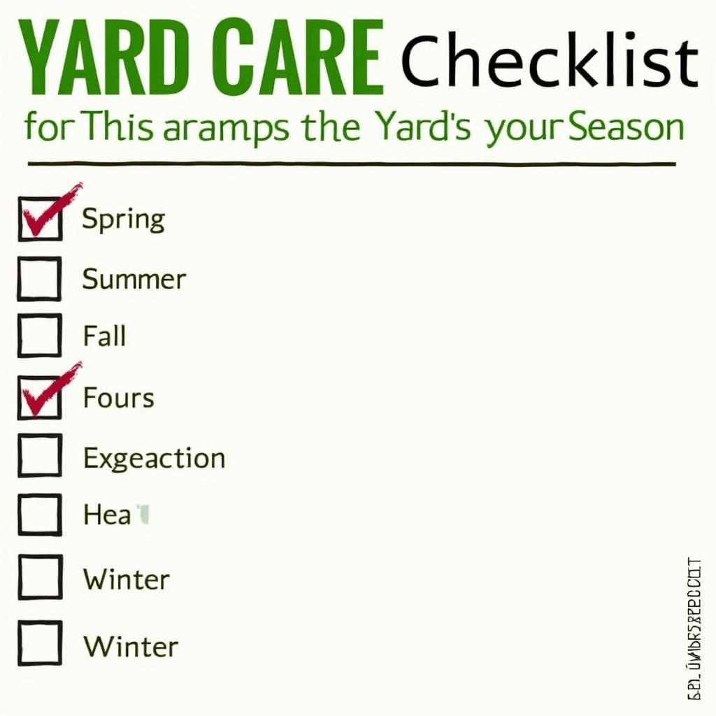 Seasonal Yard Care Tasks Checklist