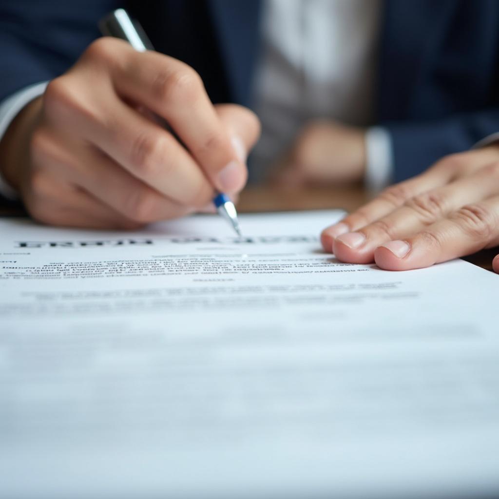 Signing a car purchase agreement