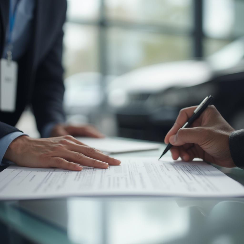 Signing Car Purchase Agreement