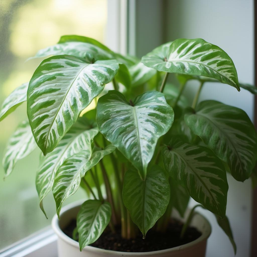 Silver Satin Pothos thriving in bright, indirect light