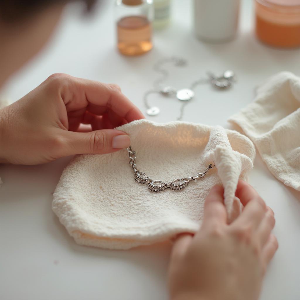 Cleaning Jewelry with a Soft Cloth