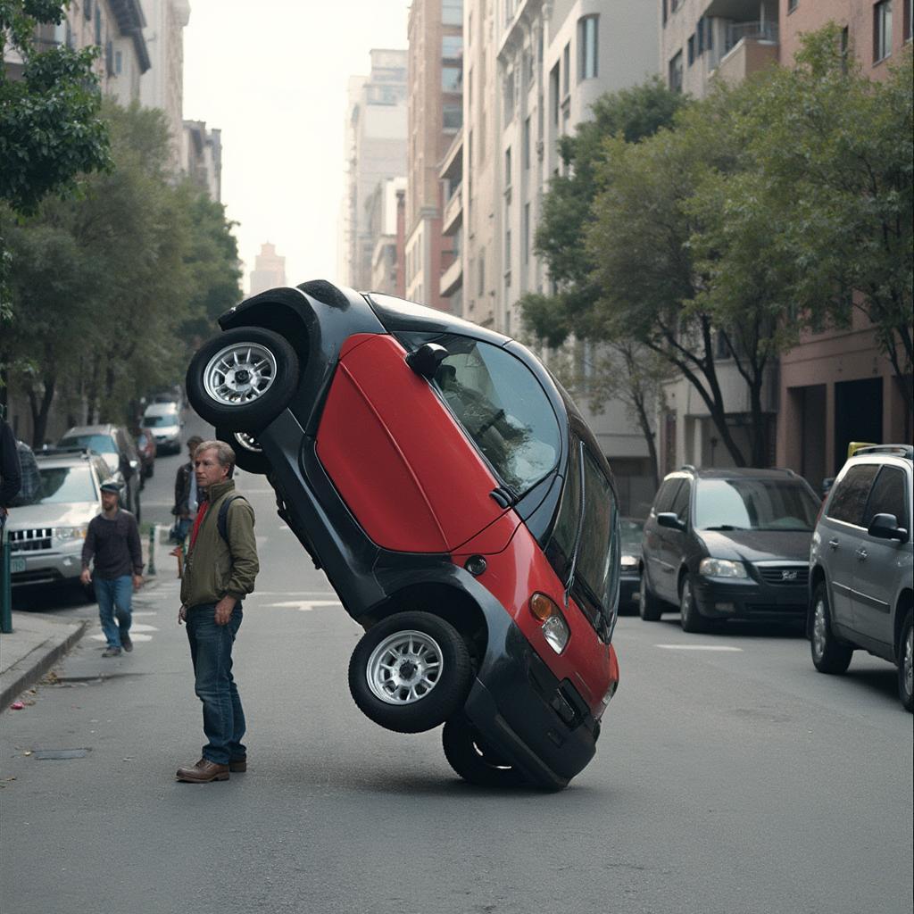 Smart Car Tipping Incident in San Francisco