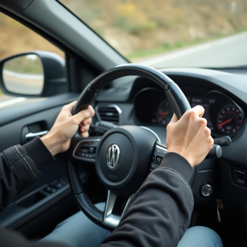 Demonstrating smooth and controlled car turning techniques