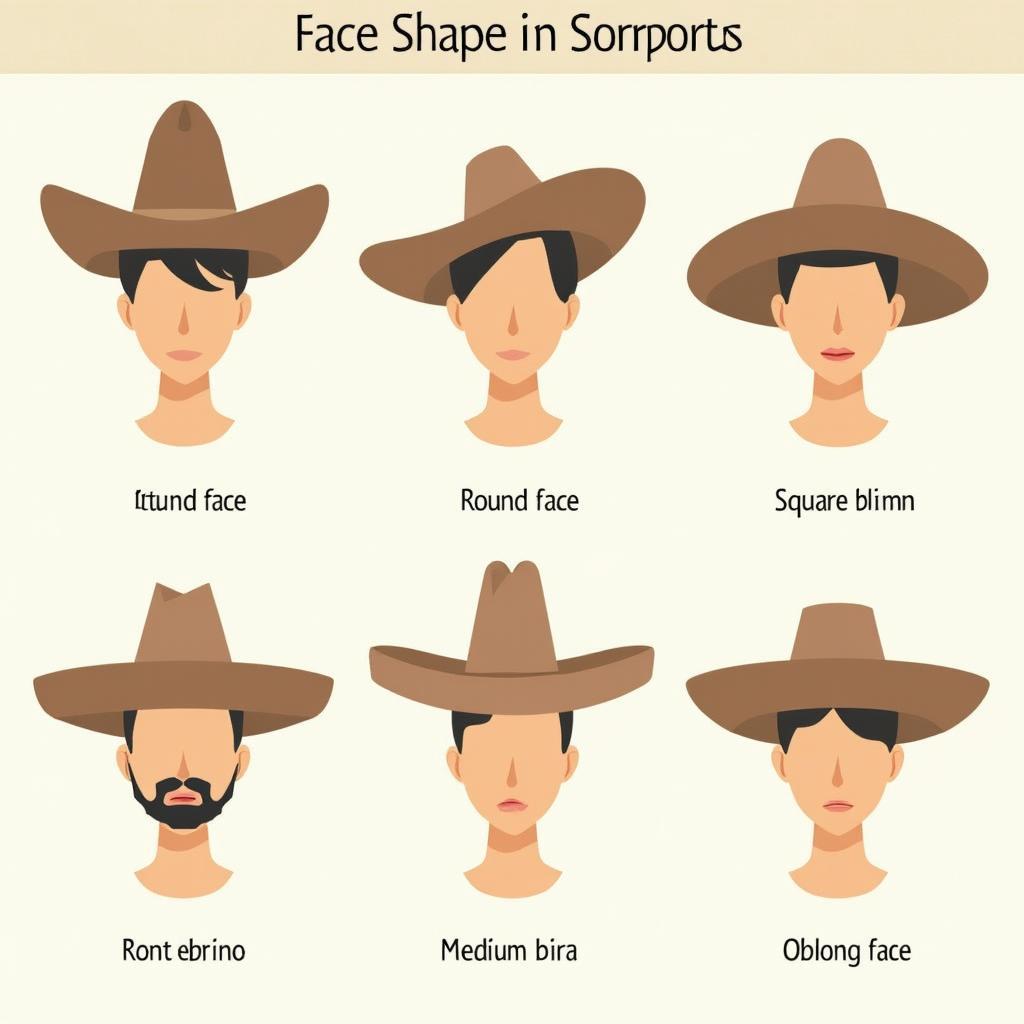 Different sombrero styles for men's face shapes