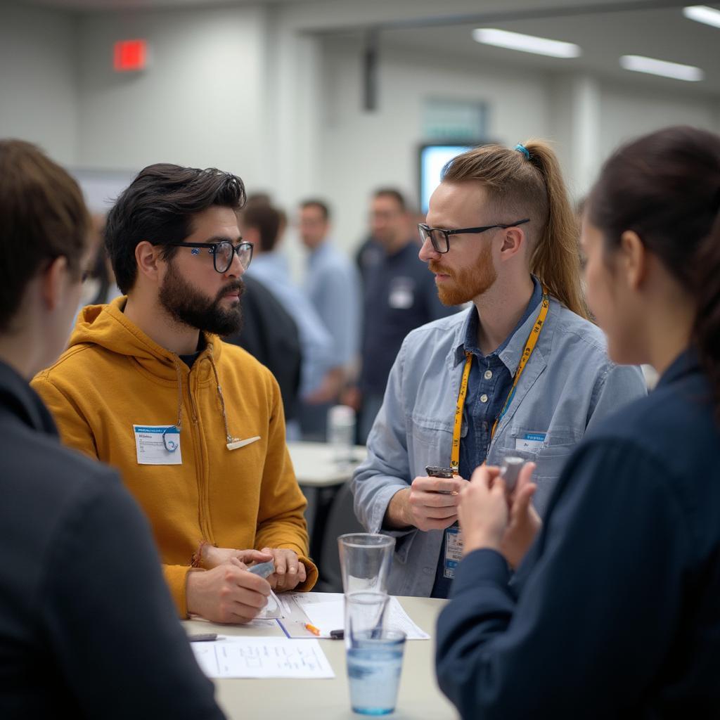 Student Networking at Science Conference