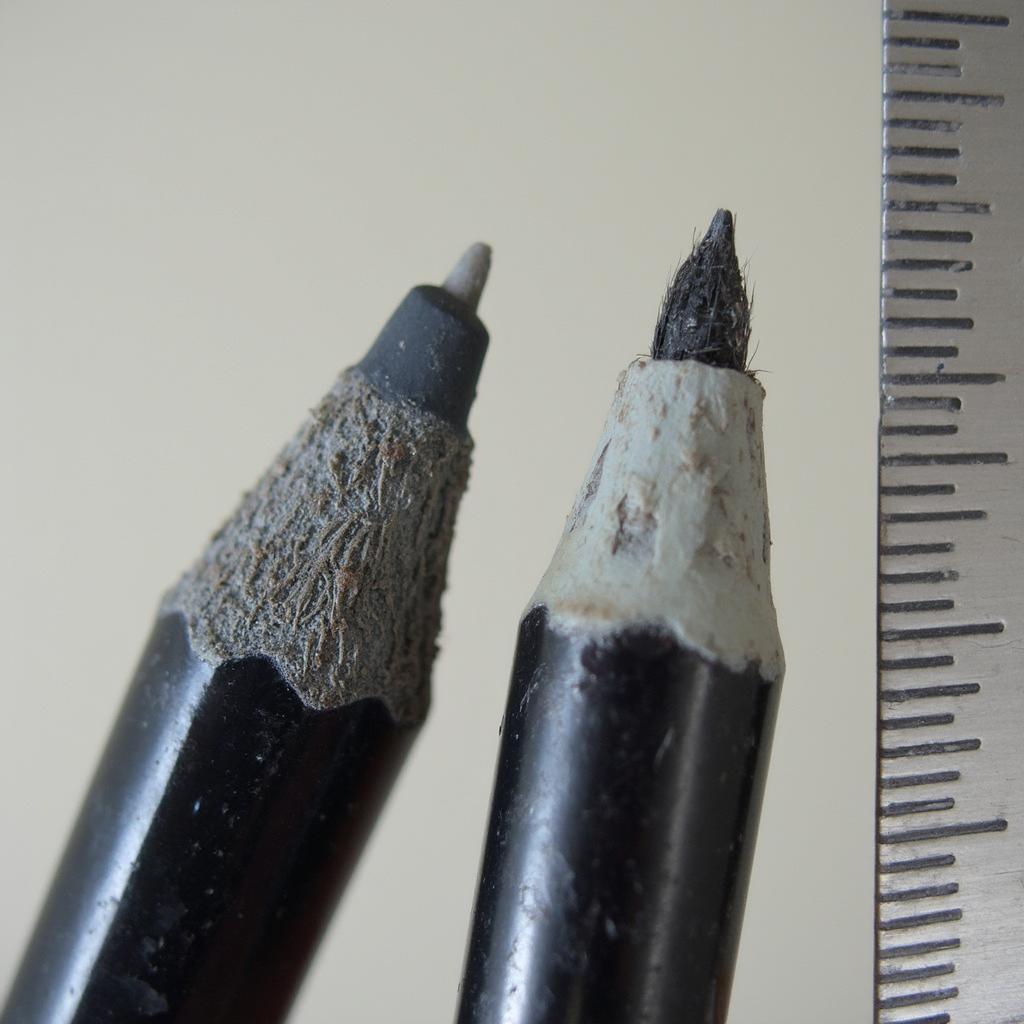 Comparing a damaged stylus tip with a new one