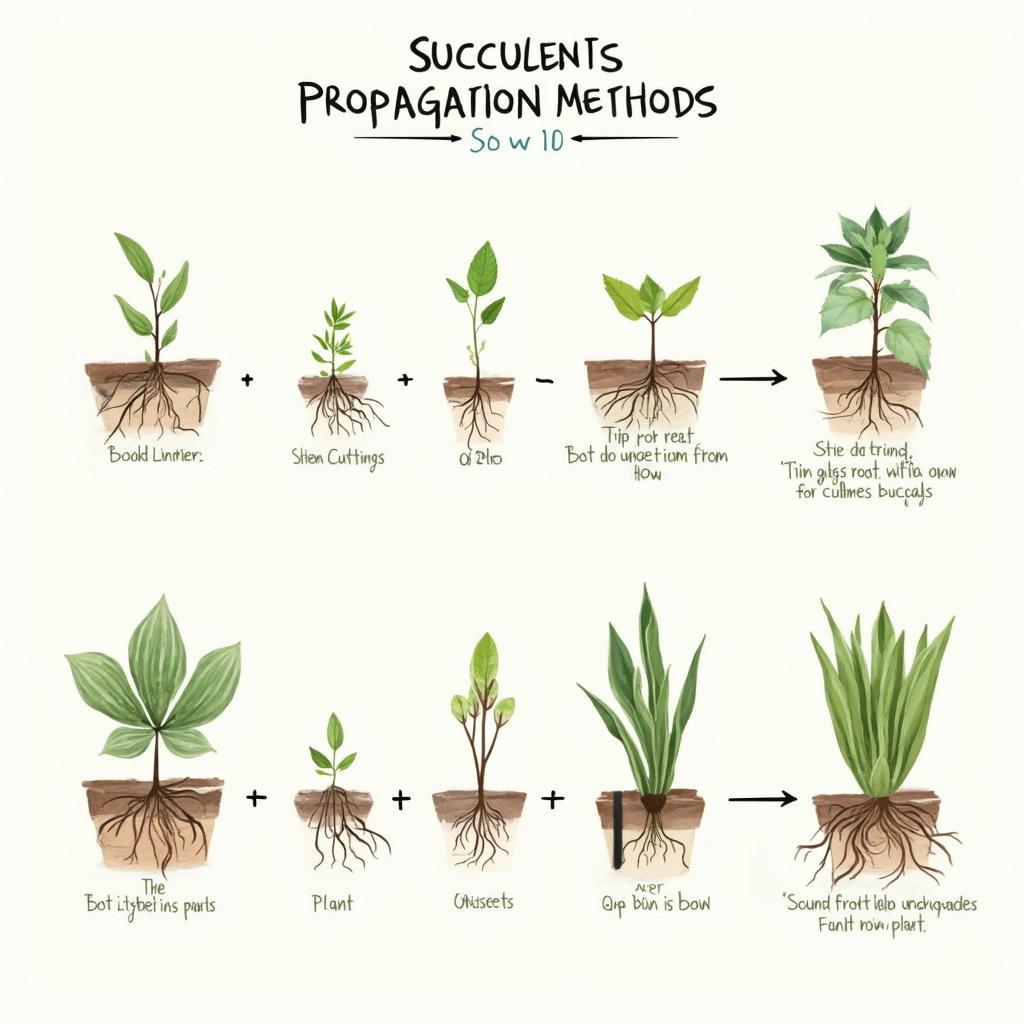 Different ways to propagate succulents