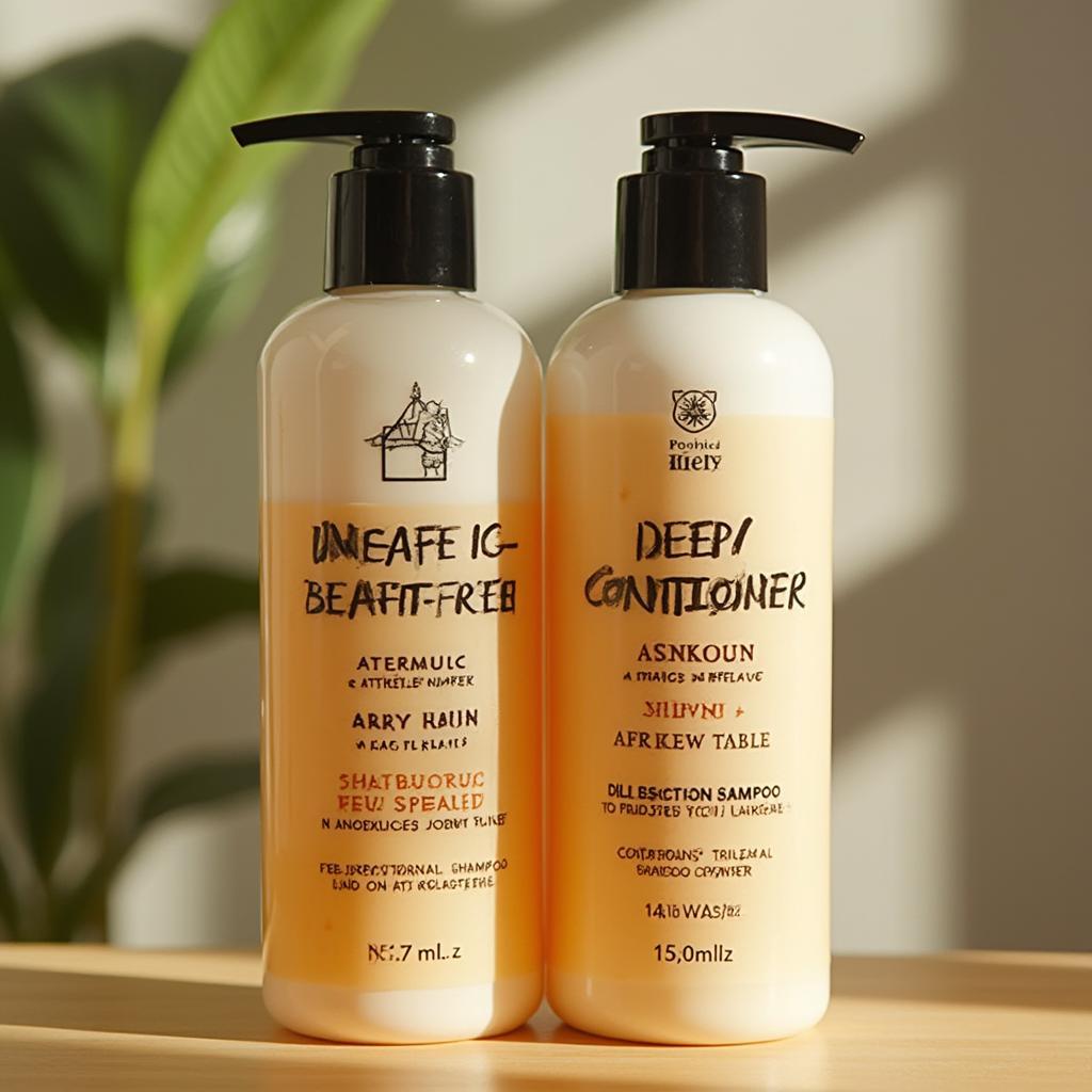 Sulfate-Free Shampoo and Deep Conditioner Bottles