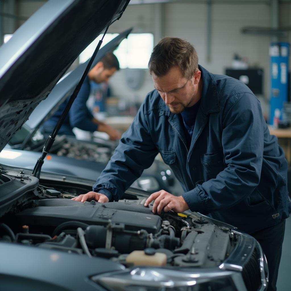 Technician Performing Car Repair