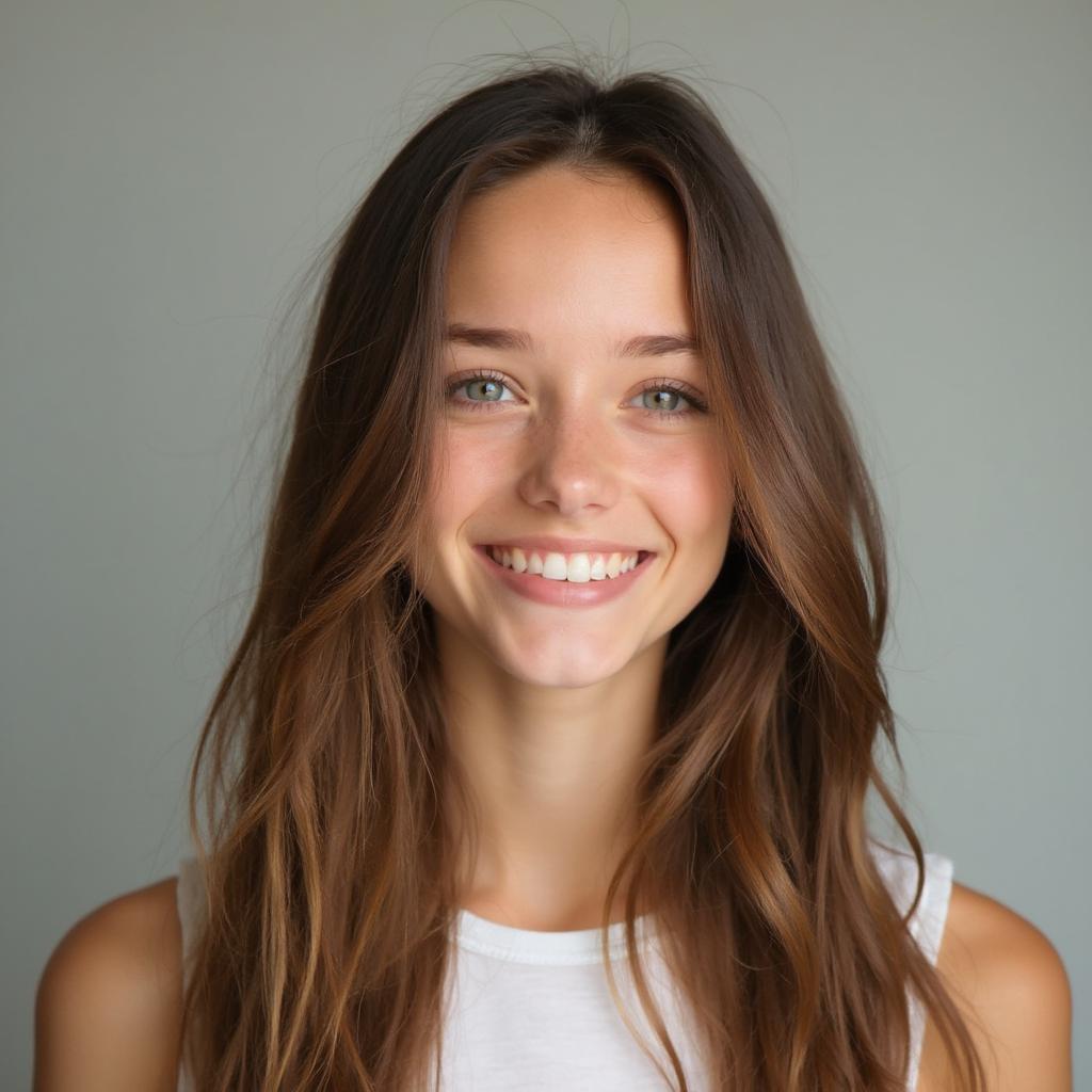 Teenage girl with healthy, shiny hair