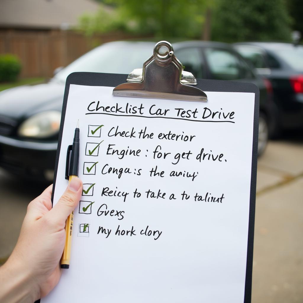 Used Car Test Drive Checklist