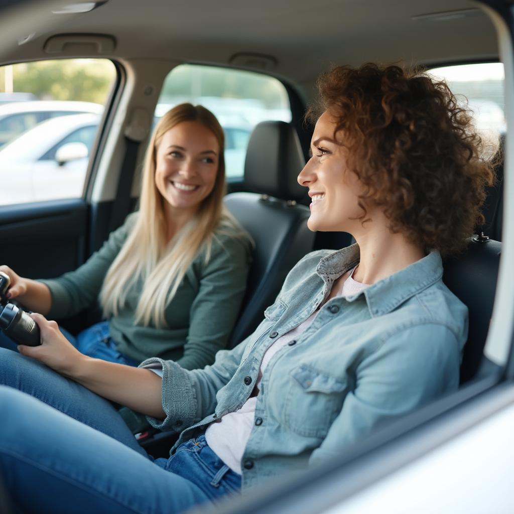 Potential Buyer Test Driving a Used Car