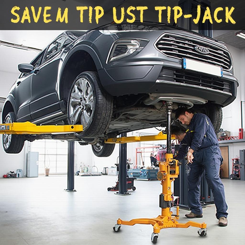 Tip-Jack Mobile Car Tipping Device in Use