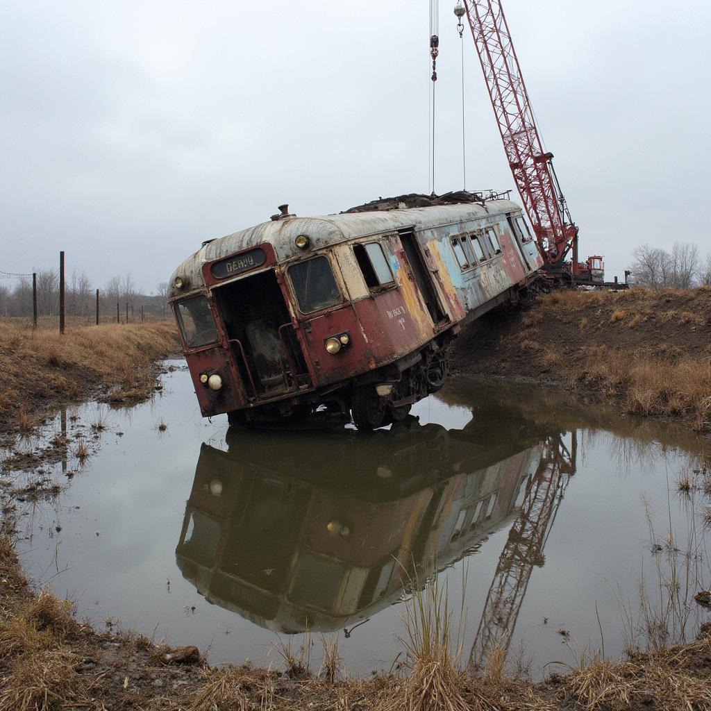 Tipped Train Car Location at Big John's Salvage