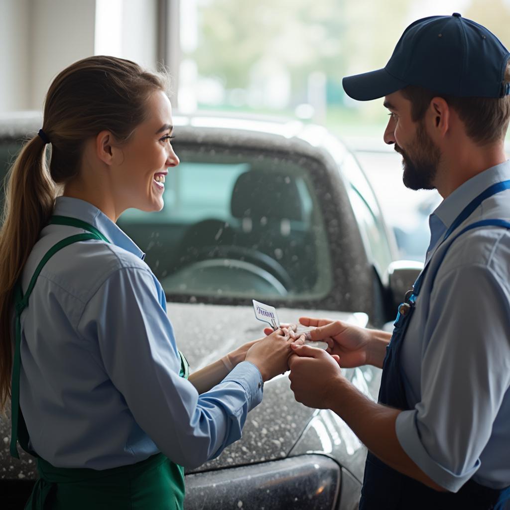 Tipping Attendant at Car Wash