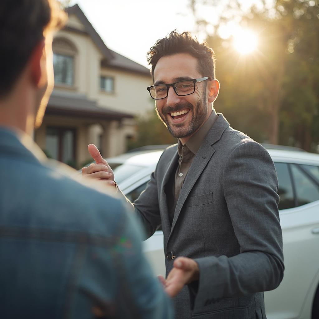 Tipping a car salesman for exceptional service