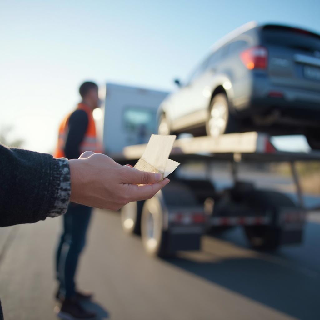 Tipping a car transport driver