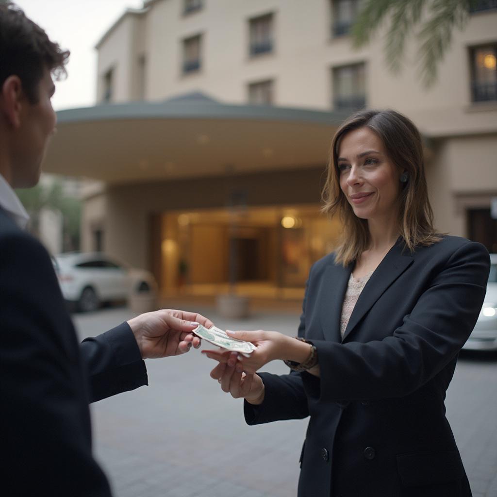 Tipping a Valet at a Luxury Hotel