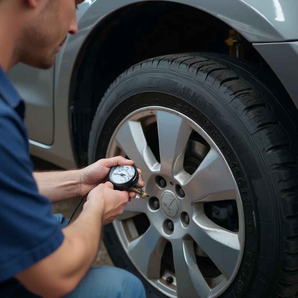 Tire Rotation and Pressure Check for Car Maintenance