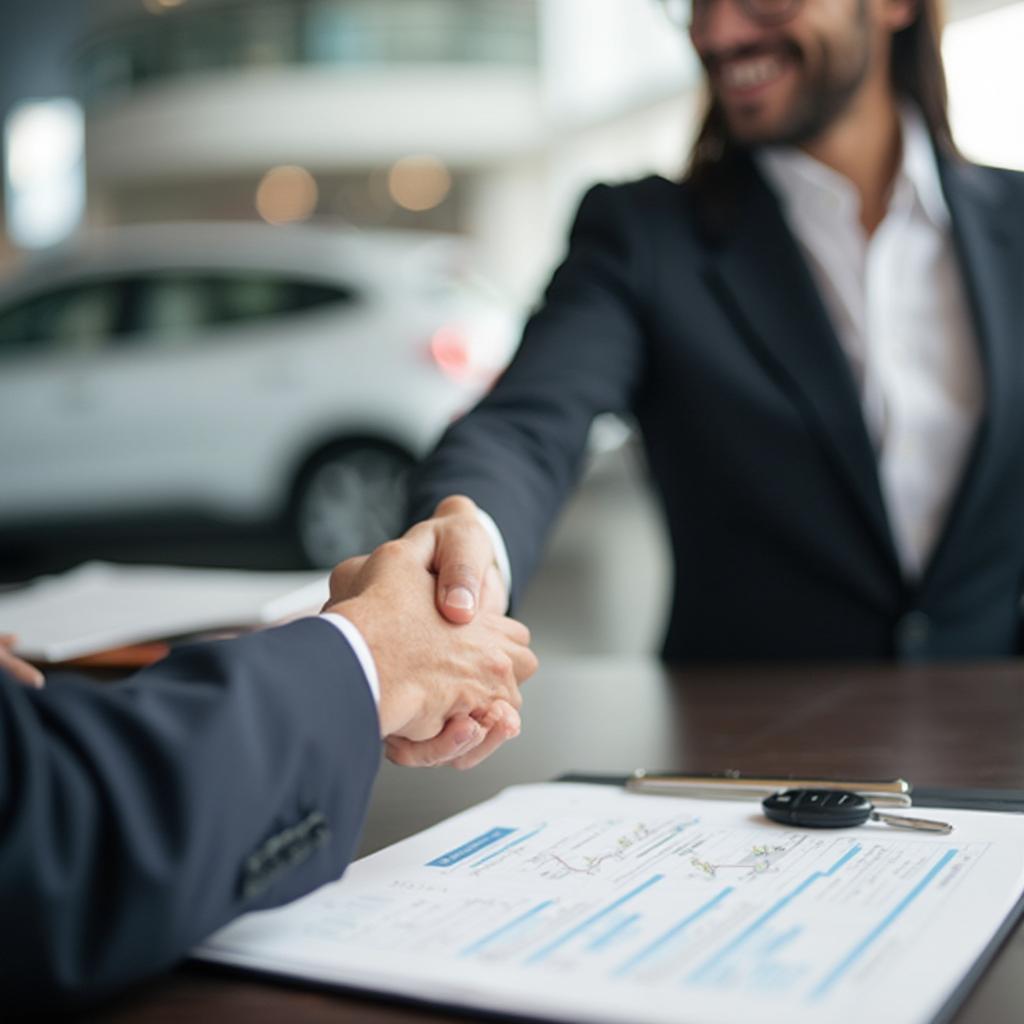 Trading in a car at a dealership