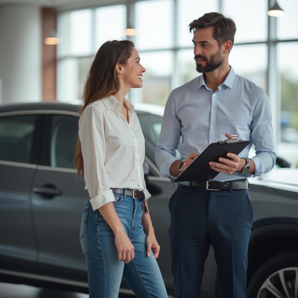 Trading in an Old Car at a Dealership