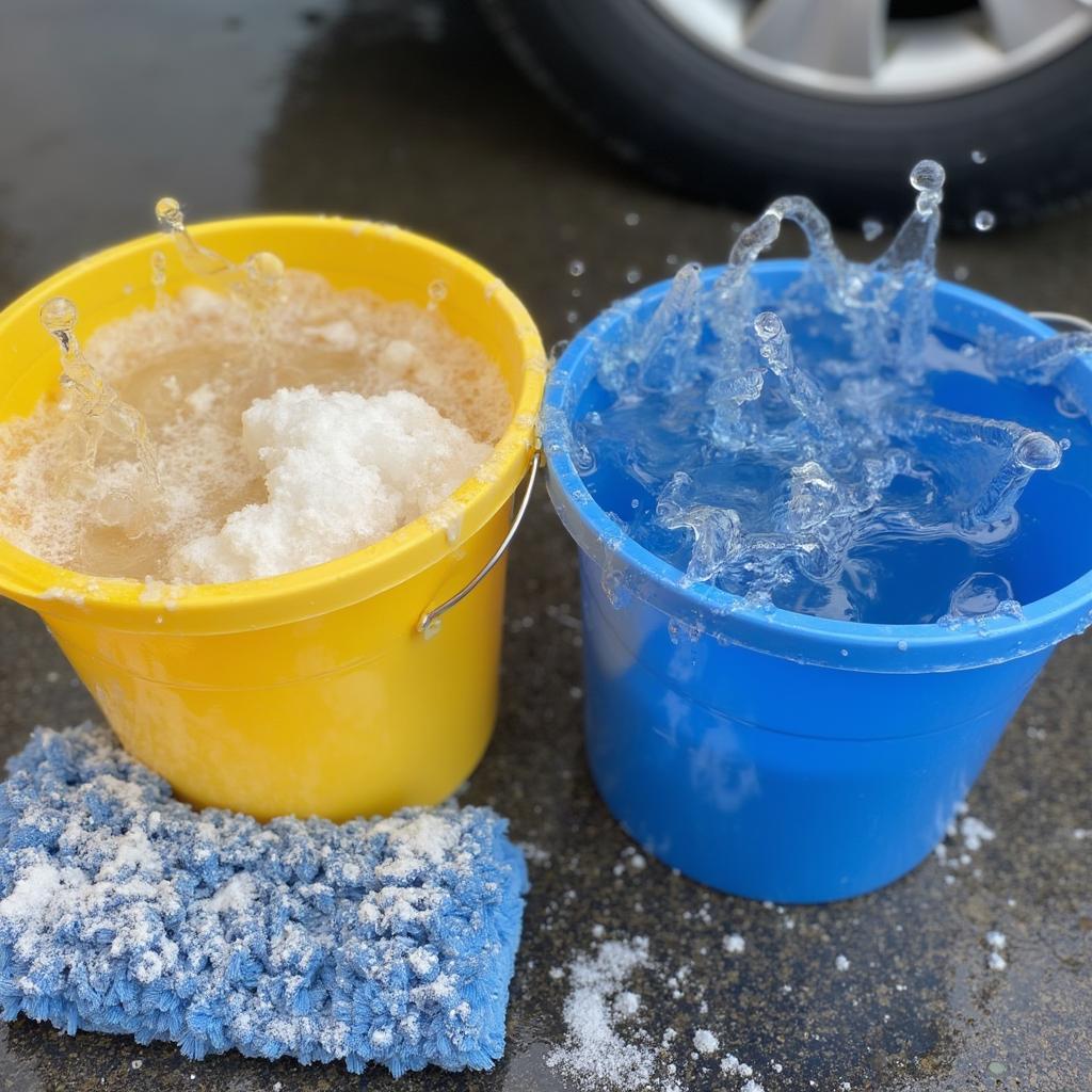 Two Bucket Car Wash Method