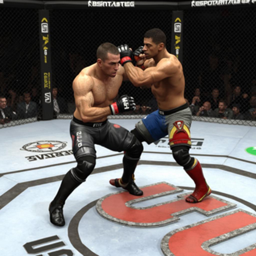 Octagon fight scene in UFC 2010