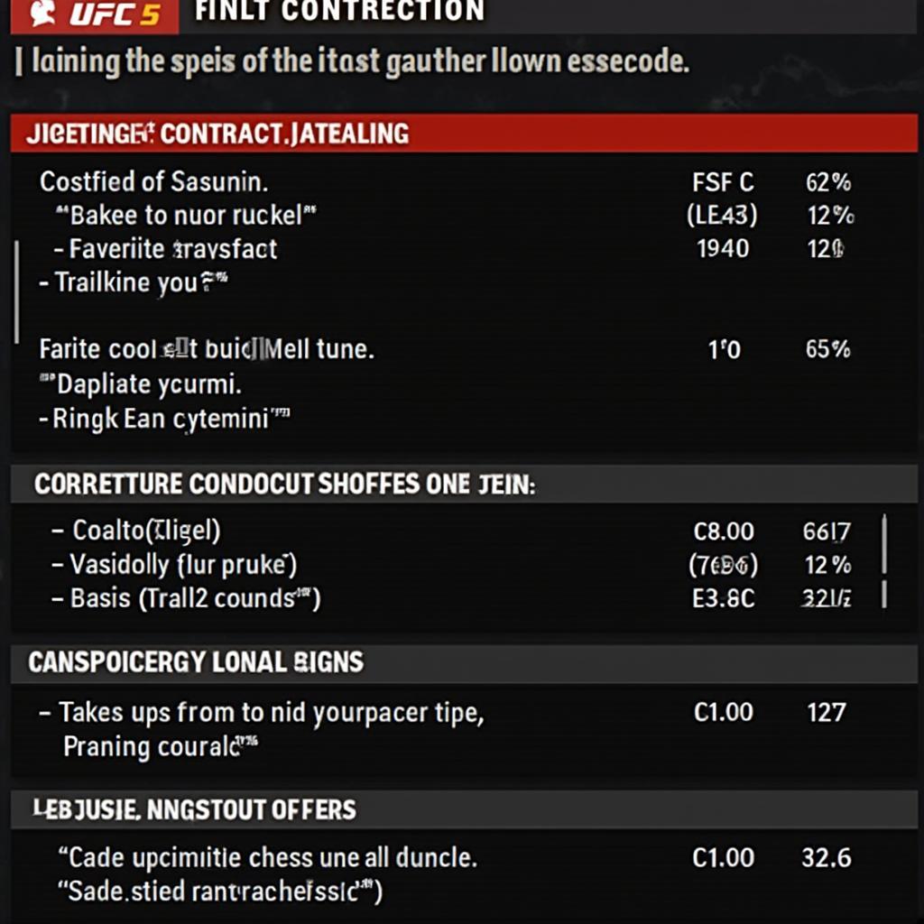 UFC 5 Online Career Contracts