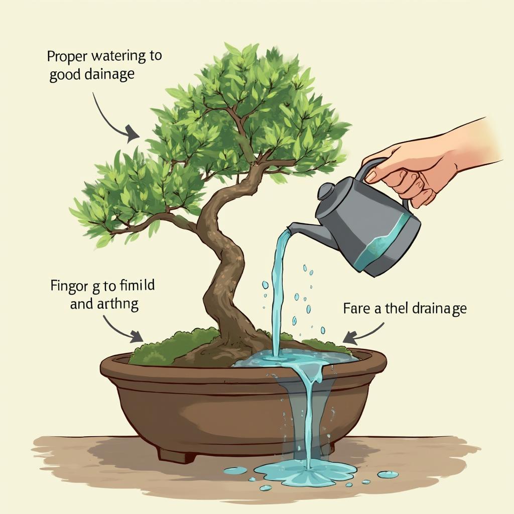 Watering an indoor bonsai tree correctly