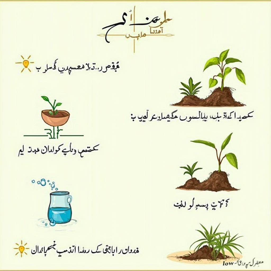 Proper watering techniques in Urdu