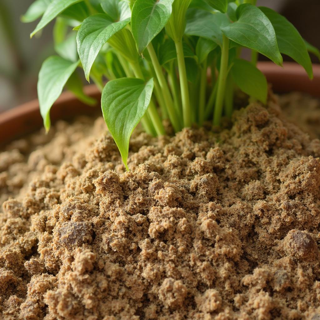 Well-draining soil mix ideal for Satin Pothos