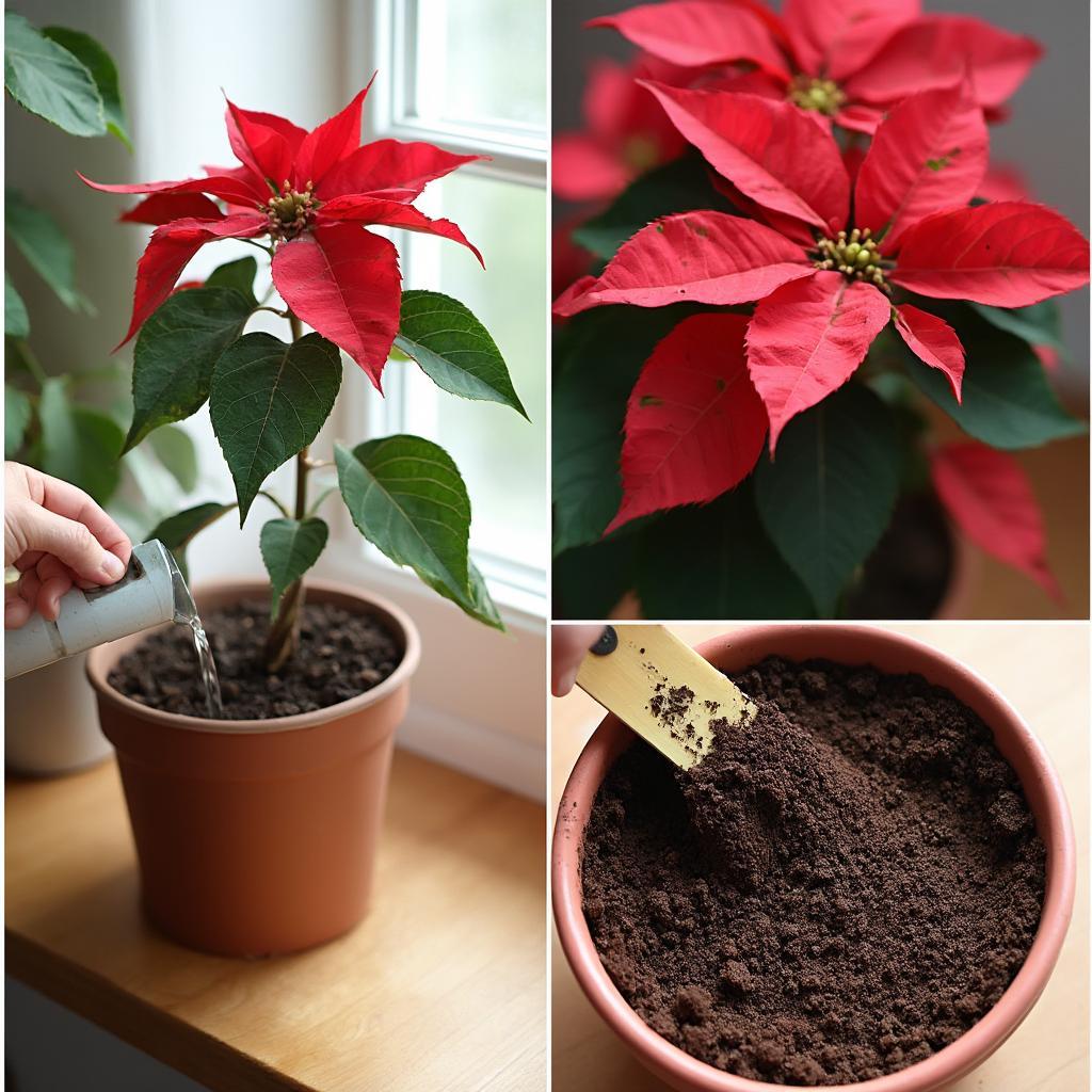 Reviving a wilting poinsettia