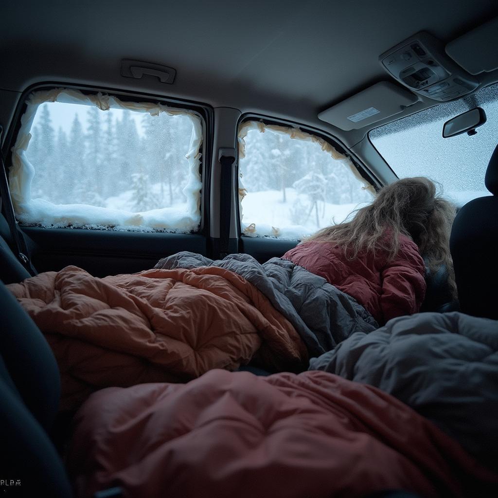 Preparing your car for sleeping in winter: Insulation and warm gear