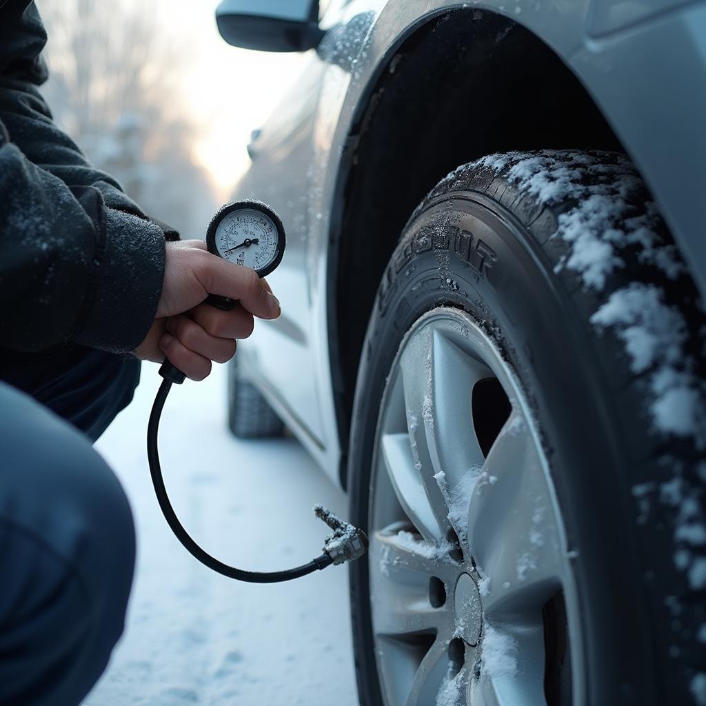 Checking Tire Pressure in Winter