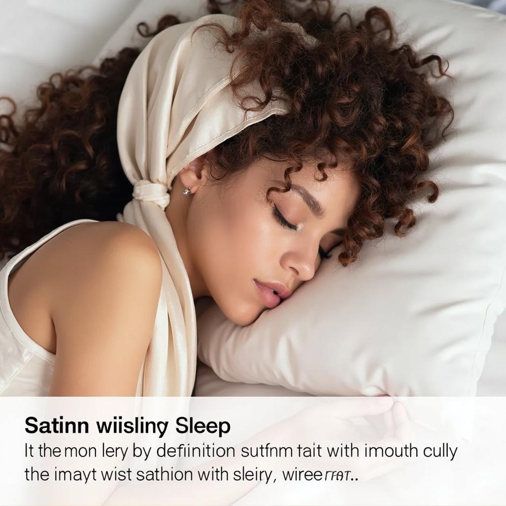 Woman Sleeping With Hair Wrapped in Satin