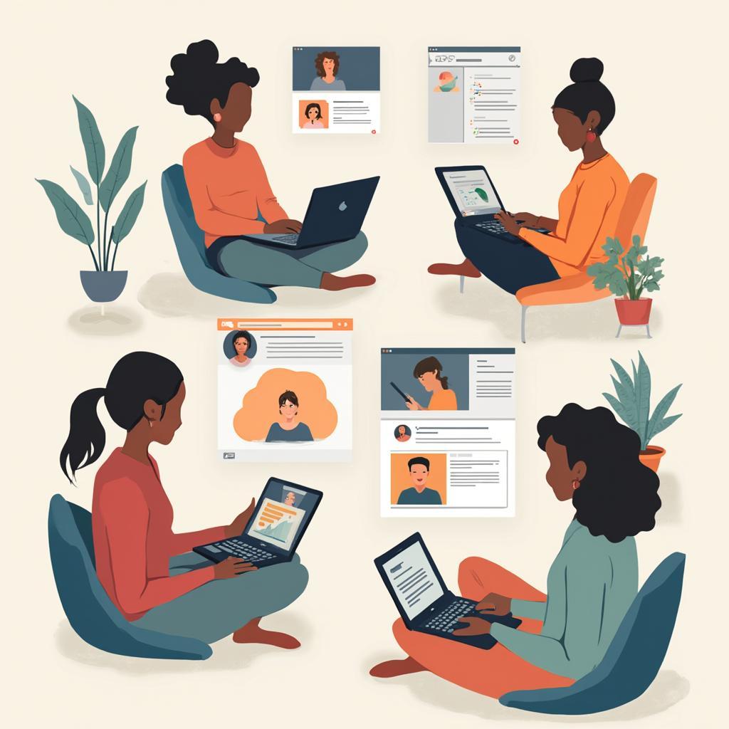 Women Selecting Online Tech Courses