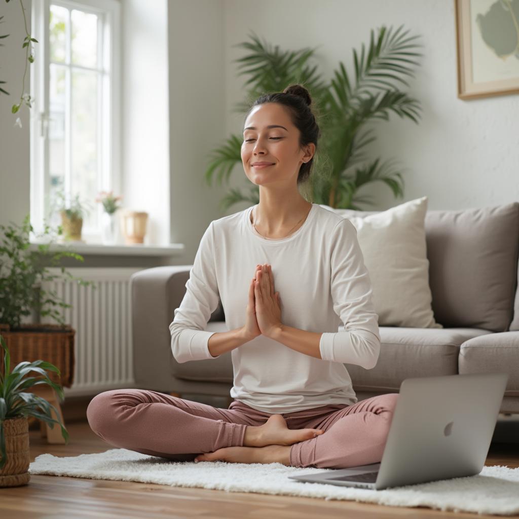 Working Mom Practicing Yoga for Self-Care