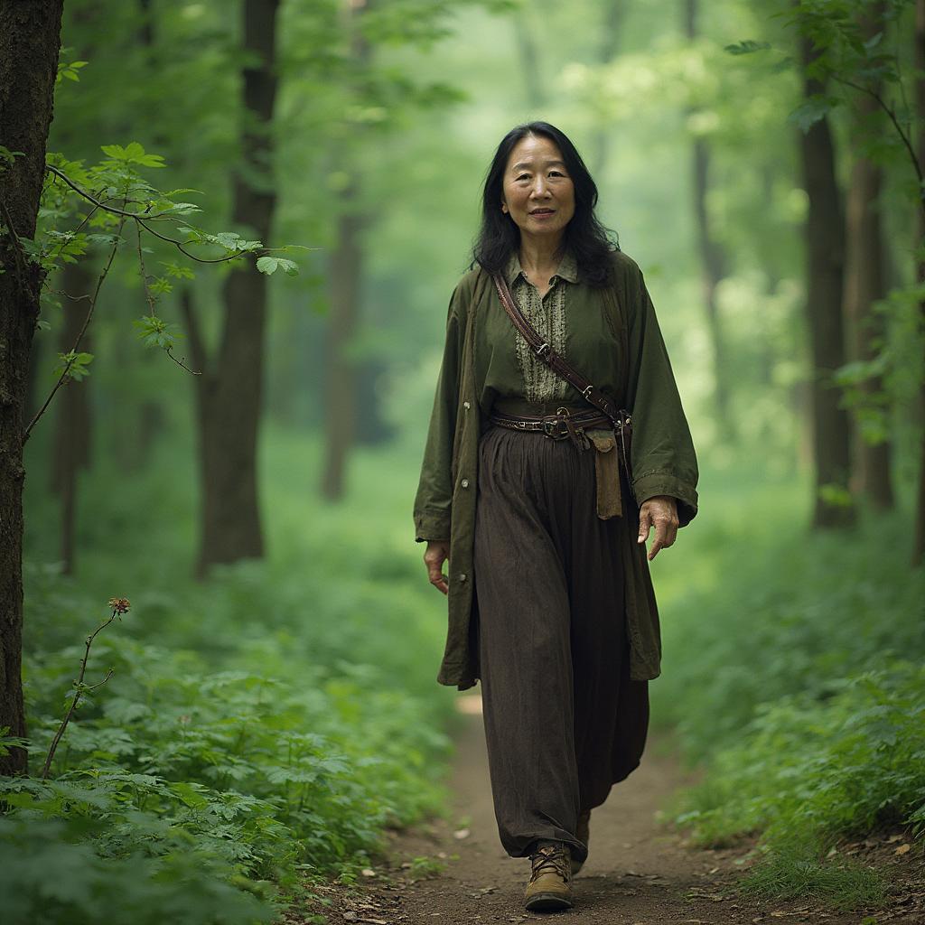 Yoko Ono finding solace in a nature walk for self-care