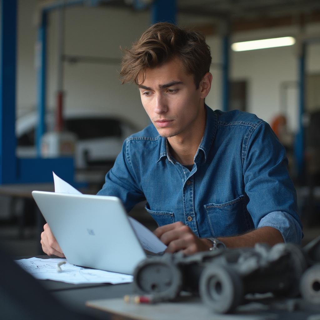 Young professional working on an automotive career