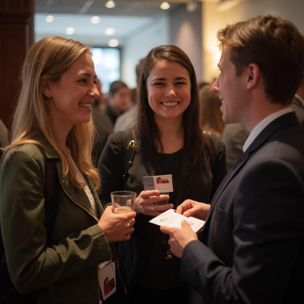 Young professional networking at an industry event