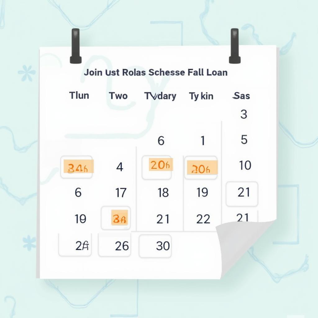 Bi-weekly car payments calendar illustration