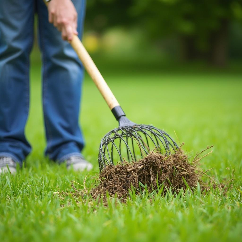 Dethatching Lawn for Healthy Growth